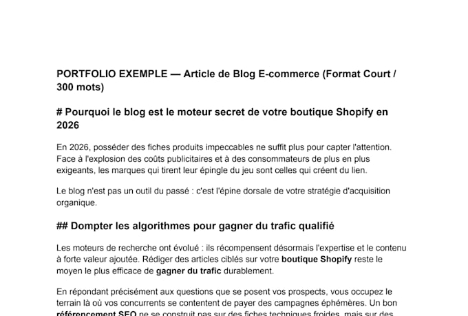 write high quality french SEO product descriptions and blogs